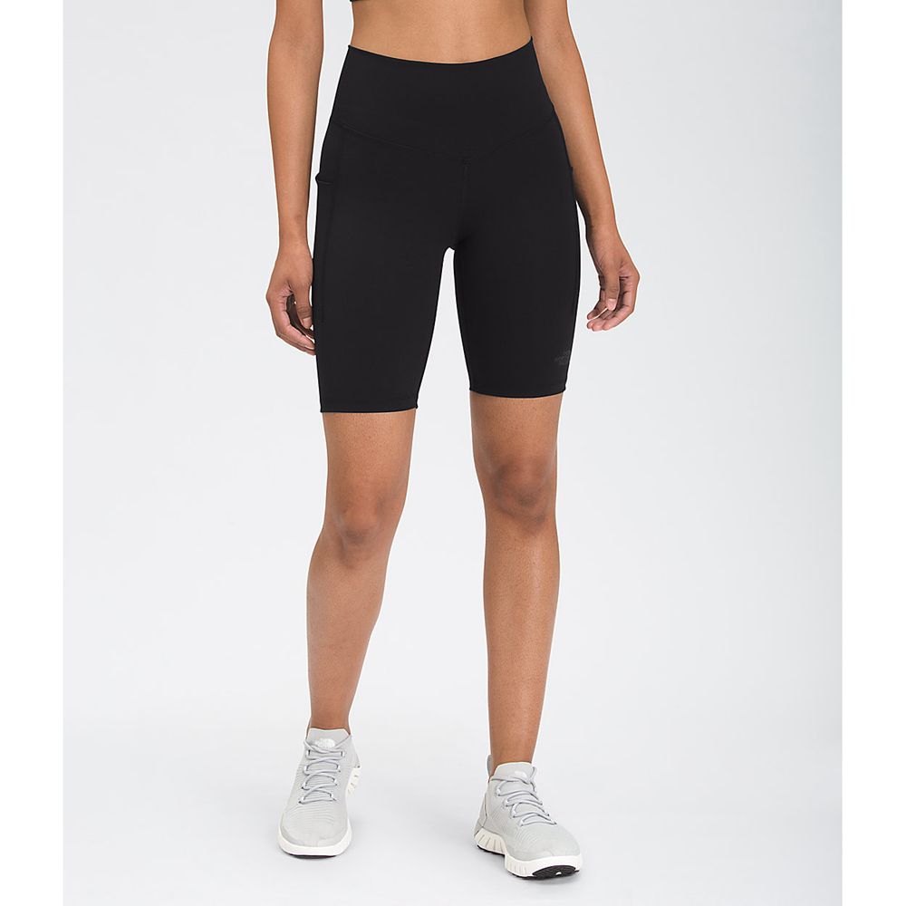 The North Face Shorts Womens Australia - The North Face Motivation High-Rise Pocket 9" Black Flashdr